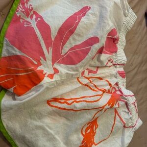 Floral Print Skirt in Pink and Orange